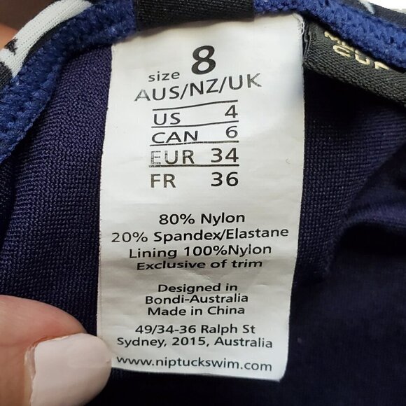 Bond-Eye Australia Navy Blue and White Print Swimsuit Size 4 - Picture 13 of 16
